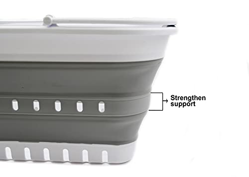 SAMMART 29L (7.6 Gallon) Collapsible Tub with Handle - Portable Outdoor Picnic Basket/Crater - Foldable Shopping Bag - Space Saving Storage Container