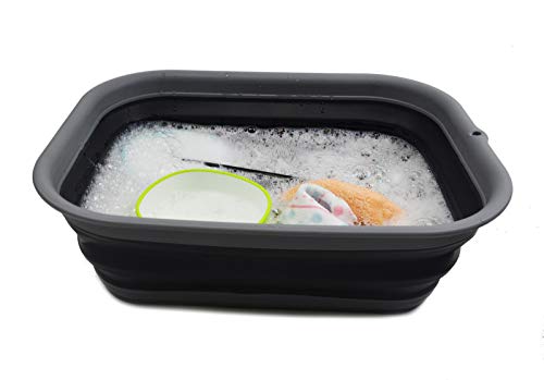 SAMMART 12L (3.17 Gallon) Collapsible Tub - Foldable Dish Tub - Portable Washing Basin - Space Saving Plastic Washtub