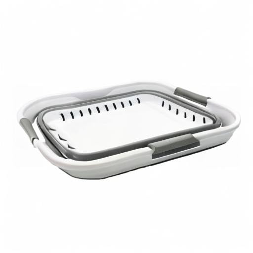 Collpasible Laundry Basket (21L Collapsible Laundry Basket with Holes (White/Grey))