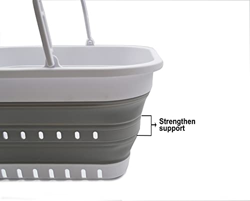 SAMMART 9.2L & 19L Collapsible Tub with Handle - Portable Outdoor Picnic Basket/Crater - Foldable Shopping Bag - 2 Pieces