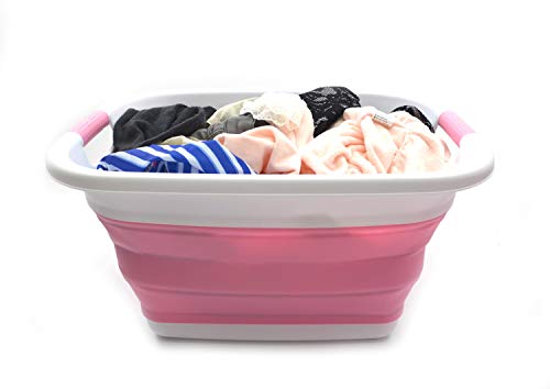 SAMMART 25L (6.6 gallon) Collapsible Laundry Basket/Tub - Foldable Storage Container/Organizer - Portable Washing Bin - Space Saving Hamper, Water capacity: 19L (5 gallon)