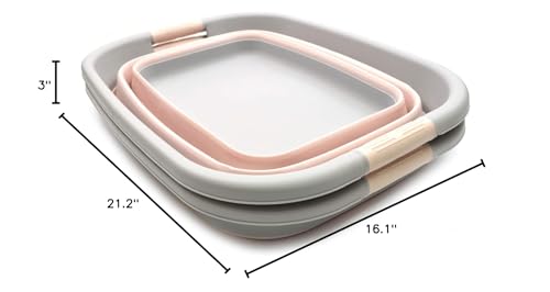 SAMMART 31L (8.1 gallon) Collapsible Plastic Laundry Basket-Pop Up Storage Container - Portable Washing Tub - Space Saving Hamper/Basket, Water capacity: 23L (6 gallon)