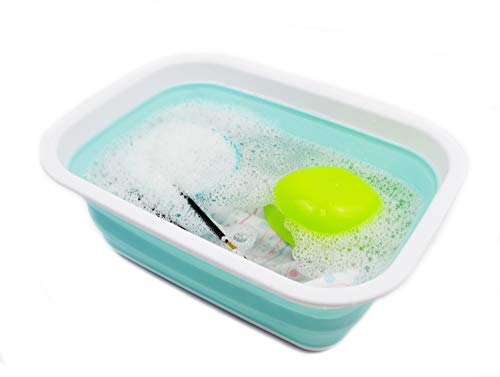 SAMMART 9.2L (2.37Gallon) Collapsible Tub - Portable Outdoor Picnic Basket/Crater - Foldable Shopping Bag - Space Saving Storage Container