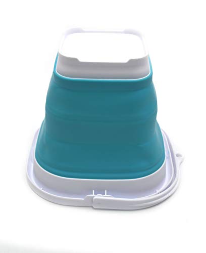 SAMMART 2.6L (0.68 Gallon) Super Mini Sqare Collapsible Plastic Bucket - Foldable Square Tub - Portable Fishing Water Pail - Space Saving Outdoor Waterpot