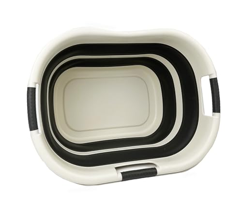 SAMMART 40L (10.5 gallon) Collapsible Plastic Laundry Basket - Foldable Storage Container- Portable Washing Tub - Space Saving Hamper