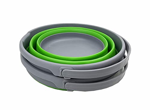 SAMMART 10L (2.6 gallons) Collapsible Plastic Bucket -Portable Round Tub with Handle- Foldable Fishing Water Pail - Space Saving Pop Up