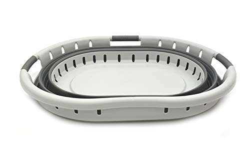 SAMMART 25L (6.6 gallon) Collapsible Plastic Laundry Basket - Foldable Pop Up Storage Container/Organizer - Portable Shopping Basket - Space Saving Hamper