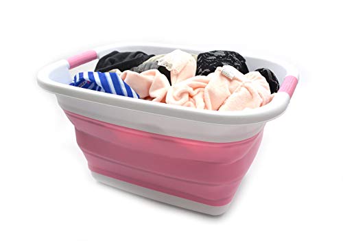 SAMMART 25L (6.6 gallon) Collapsible Laundry Basket/Tub - Foldable Storage Container/Organizer - Portable Washing Bin - Space Saving Hamper, Water capacity: 19L (5 gallon)