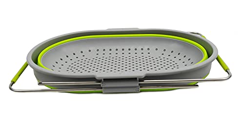 SAMMART 5L (1.3 gallon) Expandable & Collapsible Over The Sink Rectangular Colander