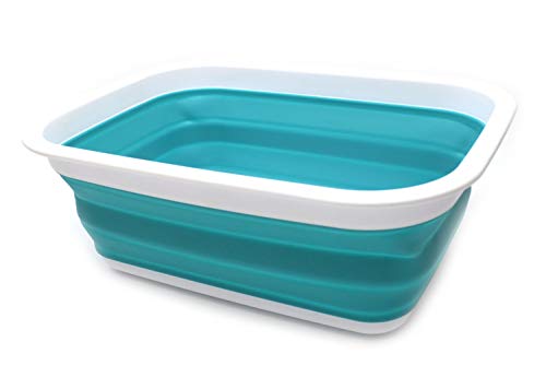 SAMMART 9.2L (2.37Gallon) Collapsible Tub - Portable Outdoor Picnic Basket/Crater - Foldable Shopping Bag - Space Saving Storage Container