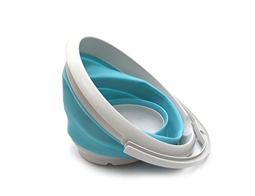 SAMMART 10L (2.6 Gallon) Collapsible Plastic Bucket - Foldable Round Tub - Portable Fishing Water Pail - Space Saving Outdoor Waterpot, Size 33cm Dia