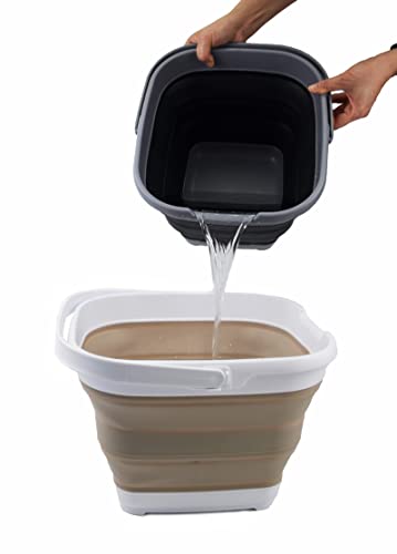 SAMMART 10L (2.6 Gallon) Collapsible Rectangular Handy Basket/Bucket
