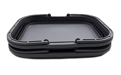 SAMMART 12L (3.17 Gallon) Collapsible Tub with Handle - Portable Outdoor Picnic Basket/Crater - Foldable Shopping Bag - Space Saving Storage Container