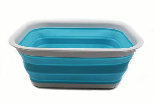 SAMMART 15 L (3.96 Gallon) Collapsible Tub - Portable Outdoor Picnic Basket/Crater - Foldable Washing Tub - Space Saving Storage Container