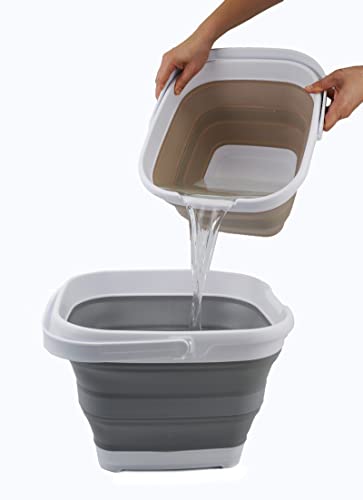 SAMMART 10L (2.6 Gallon) Collapsible Rectangular Handy Basket/Bucket