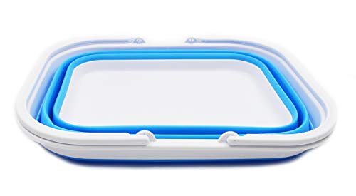 SAMMART 15.5L (4.1 Gallons) Collapsible Tub with Handle - Portable Outdoor Picnic Basket/Crater - Foldable Shopping Bag - Space Saving Storage Container