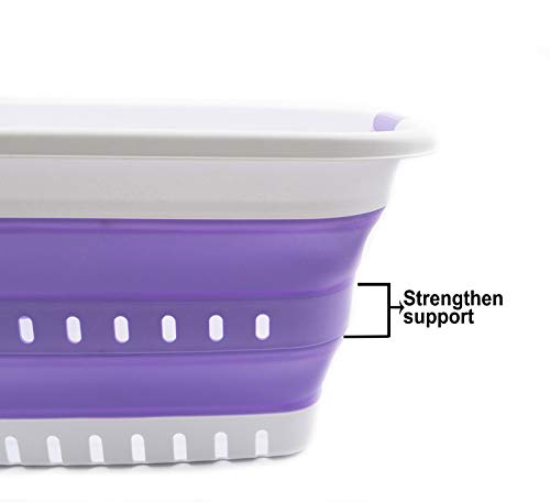 SAMMART 37L (9.77 gallon) Collapsible Plastic Laundry Basket - Foldable Pop Up Storage Container/Organizer - Space Saving Hamper/Basket