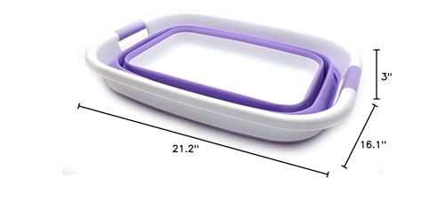 SAMMART 31L (8.1 gallon) Collapsible Plastic Laundry Basket-Pop Up Storage Container - Portable Washing Tub - Space Saving Hamper/Basket, Water capacity: 23L (6 gallon)