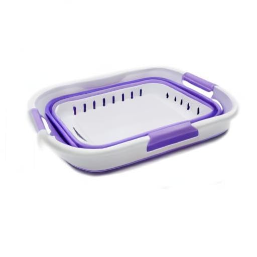 SAMMART 19L (5 Gallon) Collapsible Super Mini 3 Handled Plastic Laundry Basket - Foldable Pop Up Storage Container/Organizer - Space Saving Hamper/Basket