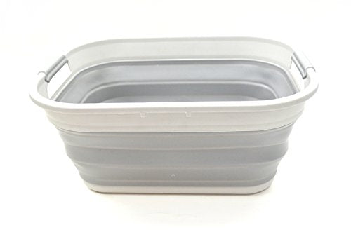 SAMMART 19.5L (5.15 Gallon) Collapsible Plastic Laundry Basket - Foldable Pop Up Storage Container/Organizer - Portable Washing Tub - Space Saving Hamper/Basket