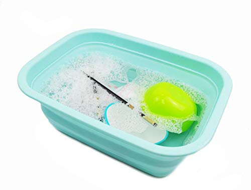 SAMMART 9.2L (2.37Gallon) Collapsible Tub - Portable Outdoor Picnic Basket/Crater - Foldable Shopping Bag - Space Saving Storage Container