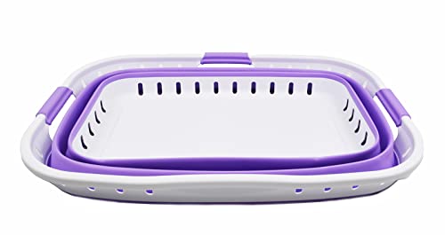 SAMMART 44L (11.62 gallon) Collapsible Plastic Laundry Basket - Foldable Pop Up Storage Container/Organizer - Portable Washing Tub - Space Saving Hamper/Basket