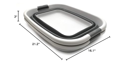 SAMMART 31L (8.1 gallon) Collapsible Plastic Laundry Basket-Pop Up Storage Container - Portable Washing Tub - Space Saving Hamper/Basket, Water capacity: 23L (6 gallon)