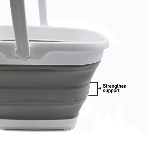 SAMMART 10L (2.6 Gallon) Collapsible Rectangular Handy Basket/Bucket