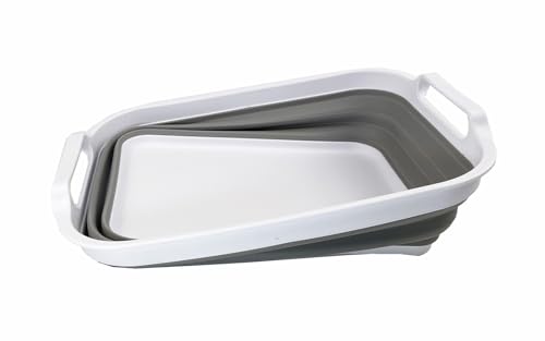SAMMART 7L (1.85 Gallons) Collapsible Tub - Foldable Dishpan - Portable Washing Basin - Space Saving Plastic Sink Tub, Outdoor Kitchen Storage Tray