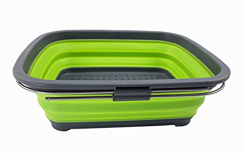 SAMMART 8L (2.11 Gallons) Expandable & Collapsible Dish Drainer - Foldable Drying Rack - Portable Dinnerware Organizer - Space Saving