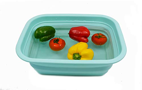 SAMMART 9.2L (2.37Gallon) Collapsible Tub - Portable Outdoor Picnic Basket/Crater - Foldable Shopping Bag - Space Saving Storage Container