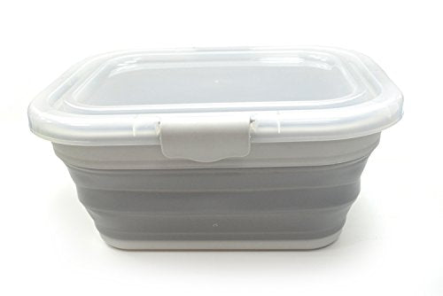 SAMMART Collapsible Storage Box with Locking Lid - Space Saving Laundry Container - Foldable Storage Basket - Portable Car Trunk Storage Box