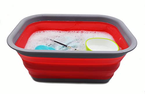 SAMMART 15 L (3.96 Gallon) Collapsible Tub - Portable Outdoor Picnic Basket/Crater - Foldable Washing Tub - Space Saving Storage Container
