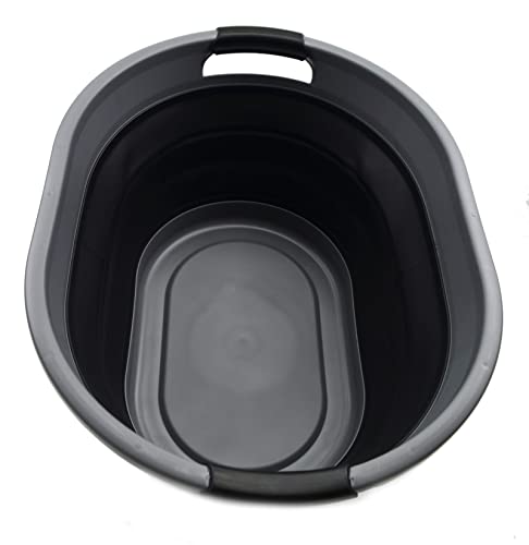 SAMMART 32L (8.4 Gallon) Collapsible Plastic Laundry Basket - Foldable Pop Up Storage Container/Organizer - Portable Washing Tub - Space Saving Hamper, Water Capacity: 24L