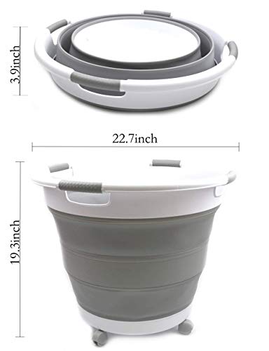 SAMMART Collapsible Laundry Basket with wheels - Foldable Pop Up Storage Container/Organizer with wheels - Portable Washing Tub - Space Saving Hamper/Basket with wheels