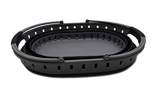 SAMMART 25L (6.6 gallon) Collapsible Plastic Laundry Basket - Foldable Pop Up Storage Container/Organizer - Portable Shopping Basket - Space Saving Hamper/Tub