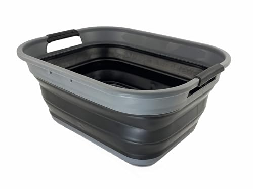 SAMMART 19.5L (5.1 gallons) Collapsible Plastic Laundry Washing Tub/Basket - Foldable Pop Up Storage Container - Portable Washiub - Space Saving Easy Storage