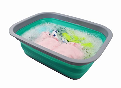 SAMMART 9.2L (2.37Gallon) Collapsible Tub - Portable Outdoor Picnic Basket/Crater - Foldable Shopping Bag - Space Saving Storage Container