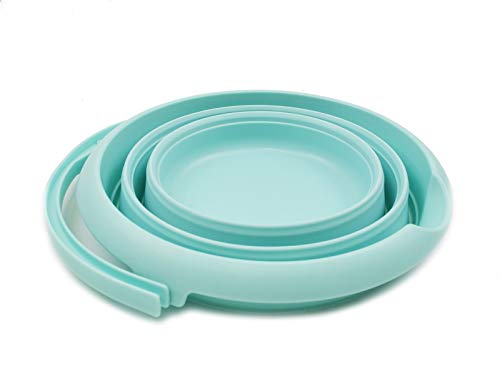 SAMMART 5L (1.32 Gallon) Collapsible Plastic Bucket - Foldable Round Tub - Portable Fishing Water Pail - Space Saving Outdoor Waterpot (5L Round, Lake Green)