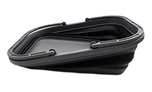 SAMMART 12L (3.17 Gallon) Collapsible Tub with Handle - Portable Outdoor Picnic Basket/Crater - Foldable Shopping Bag - Space Saving Storage Container