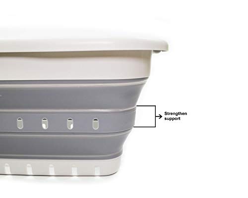SAMMART Collapsible 3 Handled Plastic Laundry Basket - Foldable Pop Up Storage Container/Organizer - Portable Basket - Space Saving Hamper/Basket