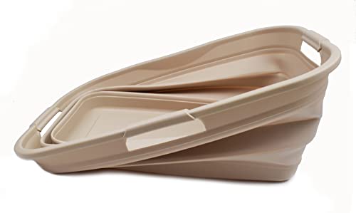 SAMMART 44L (11.6 gallon) Collapsible Plastic Laundry Basket - Foldable Pop Up Storage Container/Organizer - Portable Washing Tub - Space Saving Hamper/Basket, Water Capacity: 35L (9.2 gallon)