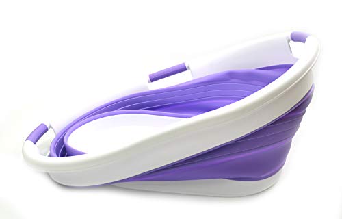 SAMMART 57L (15 Gallons) Collapsible 3-Handled Plastic Laundry Basket - Oval Tub - Portable Washing Tub-Space Saving Laundry Hamper, Water Capacity 44L / 11.6 Gallon