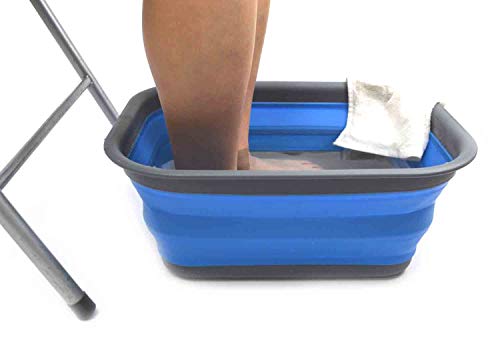 SAMMART 15 L (3.96 Gallon) Collapsible Tub - Portable Outdoor Picnic Basket/Crater - Foldable Washing Tub - Space Saving Storage Container