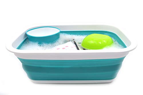 SAMMART 9.2L (2.37Gallon) Collapsible Tub - Portable Outdoor Picnic Basket/Crater - Foldable Shopping Bag - Space Saving Storage Container
