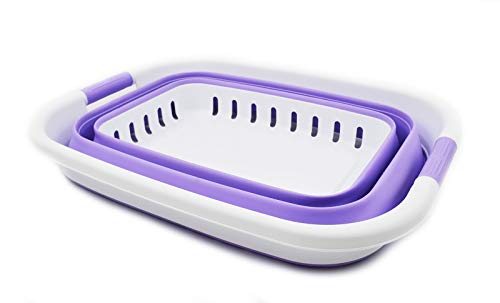 SAMMART 37L (9.77 gallon) Collapsible Plastic Laundry Basket - Foldable Pop Up Storage Container/Organizer - Space Saving Hamper/Basket