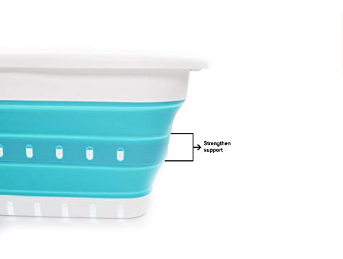 SAMMART Collapsible 3 Handled Plastic Laundry Basket - Foldable Pop Up Storage Container/Organizer - Portable Basket - Space Saving Hamper/Basket
