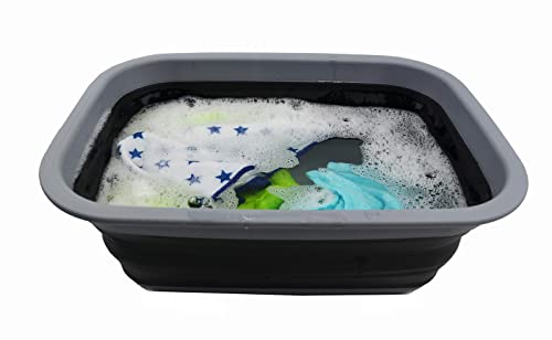 SAMMART 9.2L (2.37Gallon) Collapsible Tub - Portable Outdoor Picnic Basket/Crater - Foldable Shopping Bag - Space Saving Storage Container