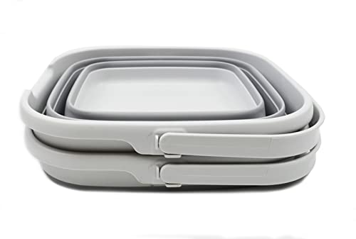 SAMMART 10L (2.6 Gallon) Set of 2 Collapsible Rectangular Handy Basket/Bucket