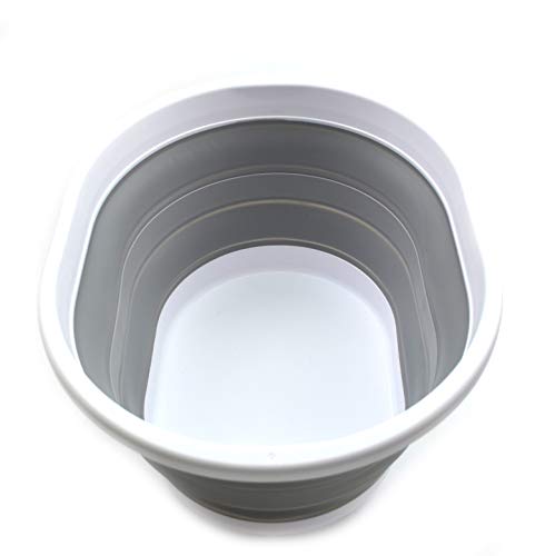 SAMMART 22L (5.8 Gallon) Collapsible Plastic Laundry Basket - Oval Tub/Basket - Foldable Storage Container/Organizer - Portable Washing Tub - Space Saving Laundry Hamper